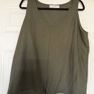 LOFT Sage Green Ribbed Tank Top